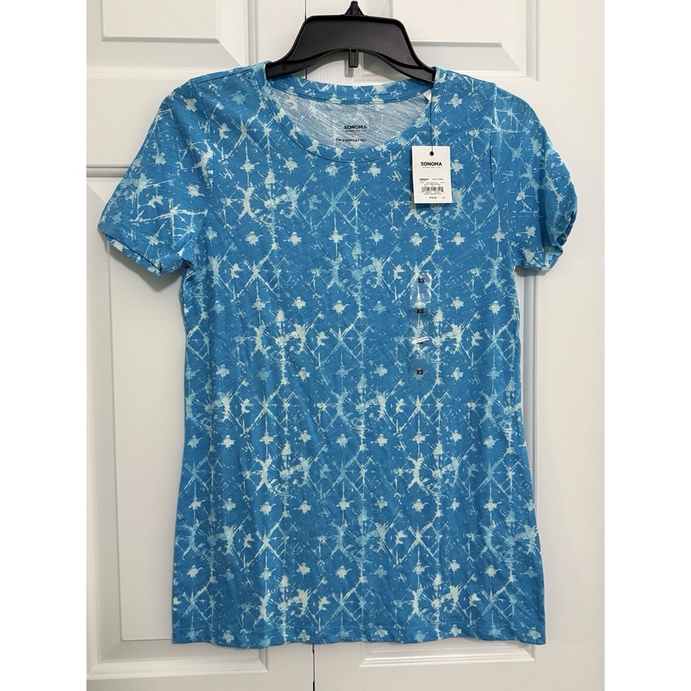 NWT Sonoma Women's The Everyday Tee Frozen Ice Blue Short Sleeve T-Shirt XS